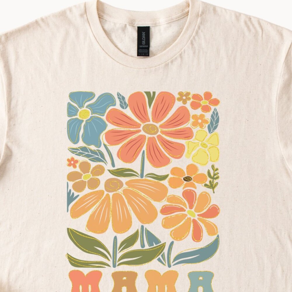 Mama Shirt Retro Floral Tshirt Mothers Day Gift Groovy Mom Shirt For her - Picture 2 of 4